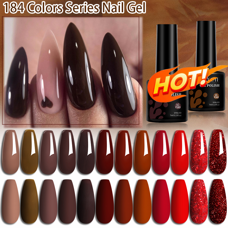 Nail Art Red Wine - LILYCUTE Koffie Bruine Kleur Gel Nagellak