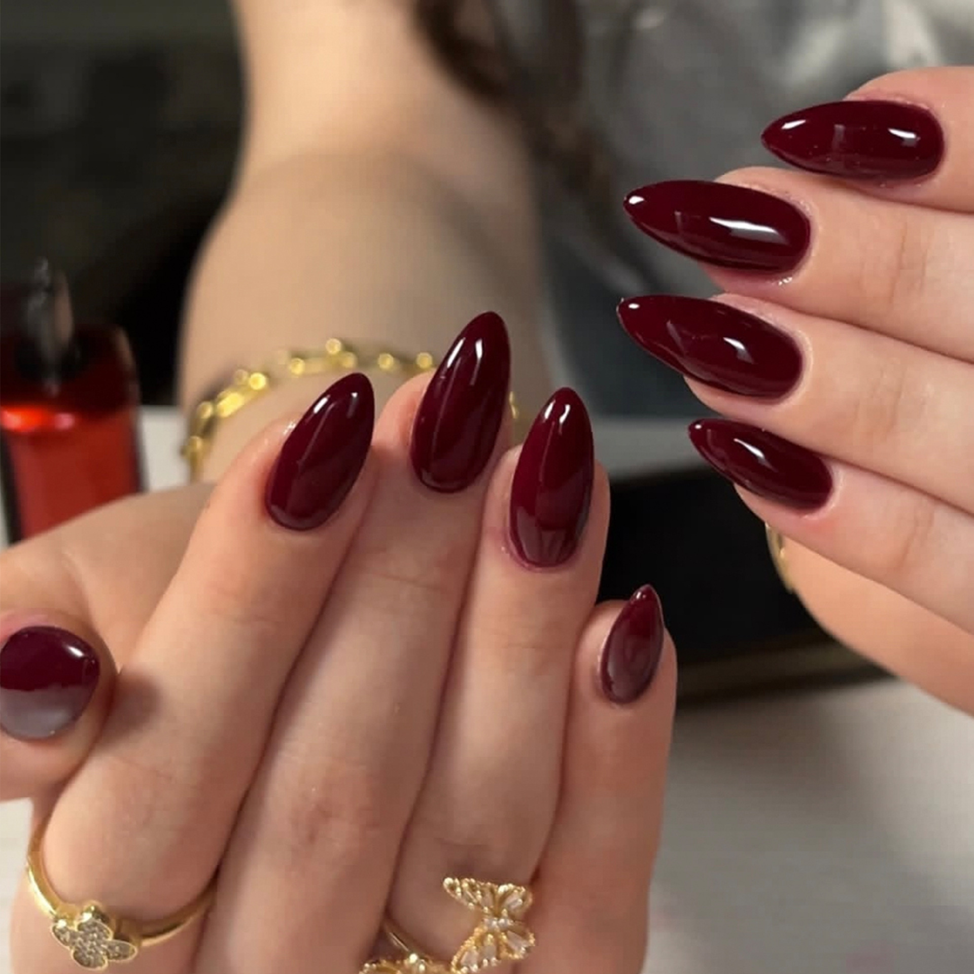 Nail Art Red Wine - Nail Art Pure Color Wine Red