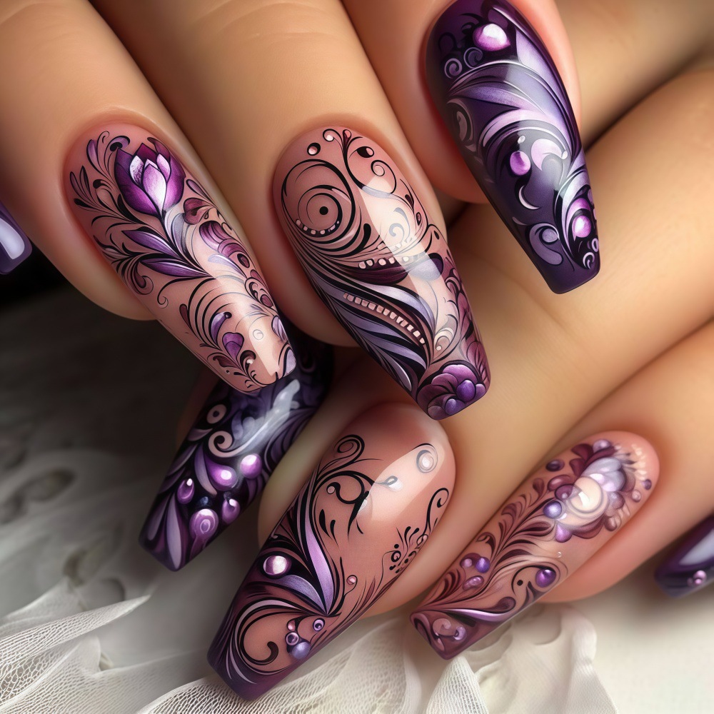Nail Art Full Design - Medium nepnagels voor dames en meisjes,