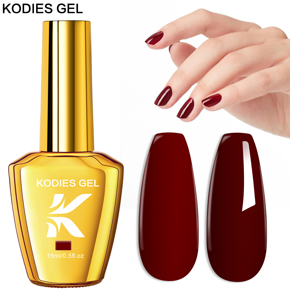 Nail Art Red Wine - KODIES GEL Bordeaux Rode Gel Nagellak