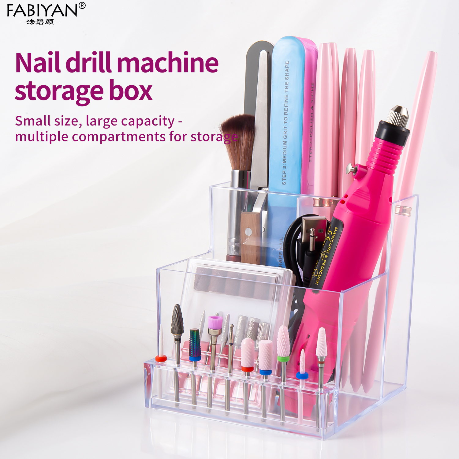Nail Drill Machine - ABS Transparant Acryl Nagelgereedschap Organizer Dozen