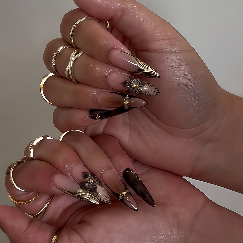Nail Art Full Design - 24 stuks Franse blush roze designs