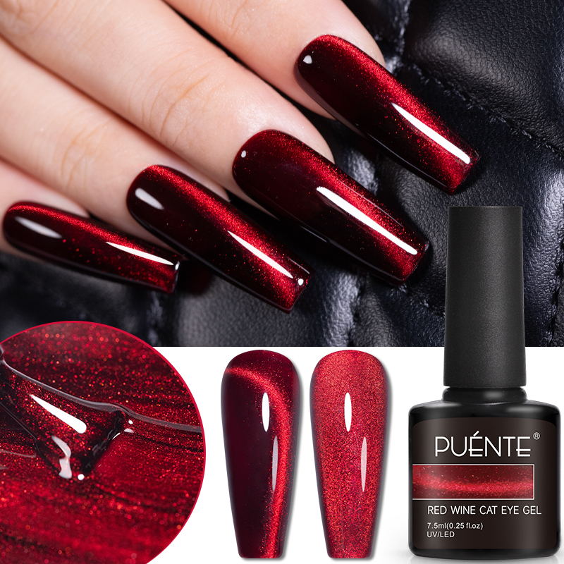 PUENTE 7.5ML Wijnrode Cat Eye  - Nail Art Red Wine recensie en prijs