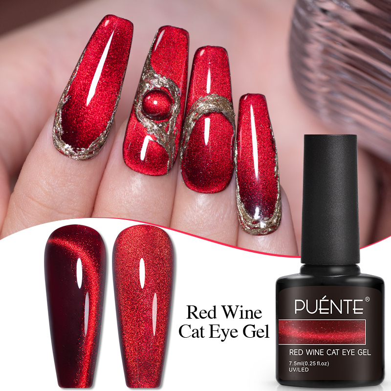 PUENTE 7.5ML Wijnrode Cat Eye  - Nail Art Red Wine recensie en prijs