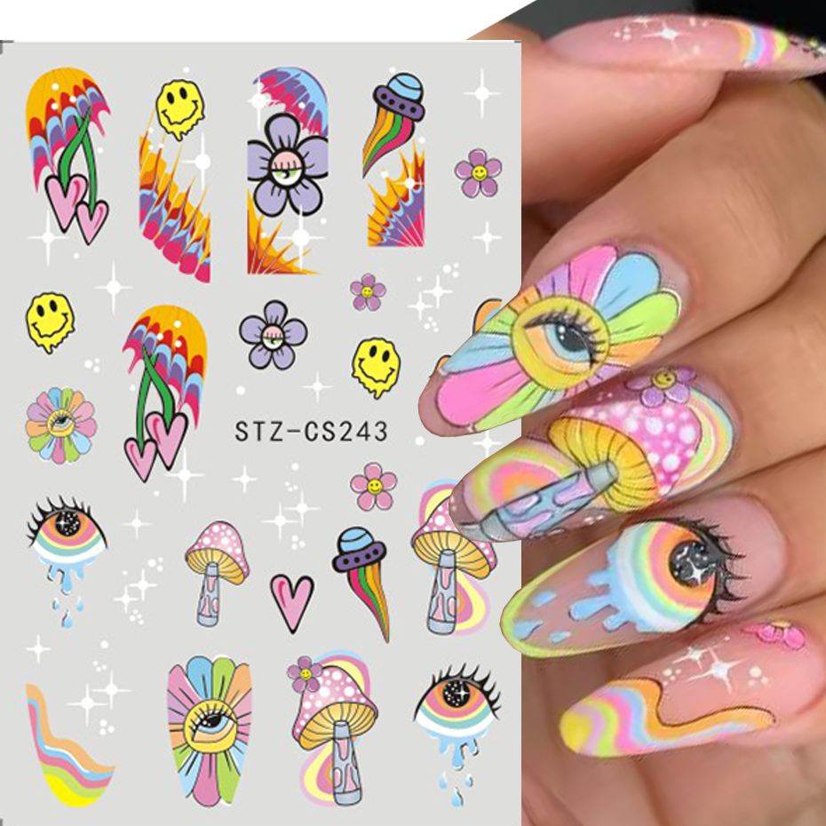 9 Stuks Boze Oog Bloem Nail St - Nail Art Full Design recensie en prijs