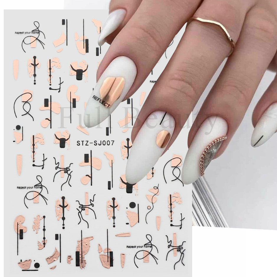 9-delige nagelstickers set gem - Nail Art Full Design recensie en prijs