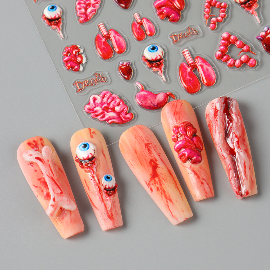 2 stuks 3D Halloween nagelstic - Nail Art Full Design recensie en prijs