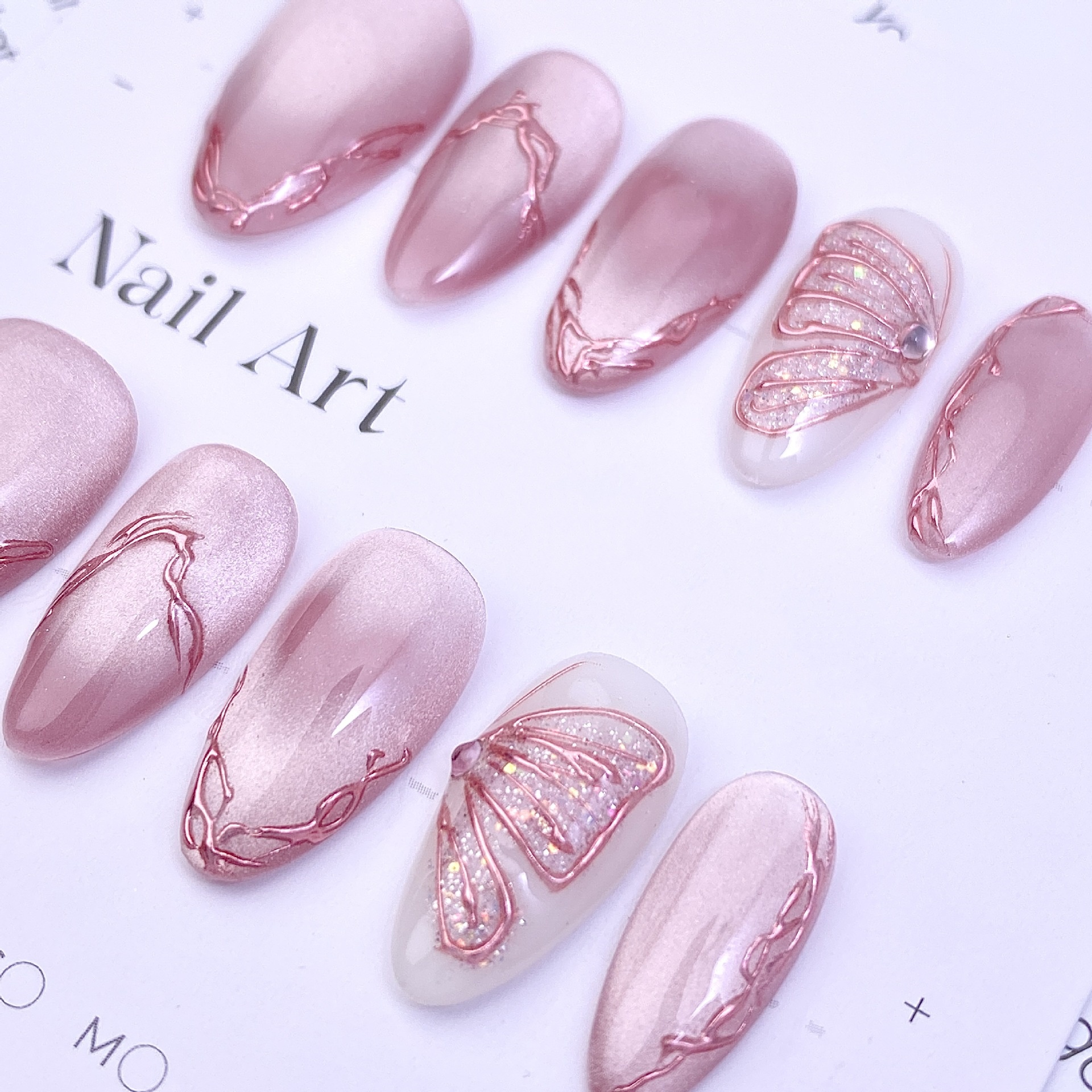 10 stuks korte amandel handgem - Nail Art Full Design recensie en prijs