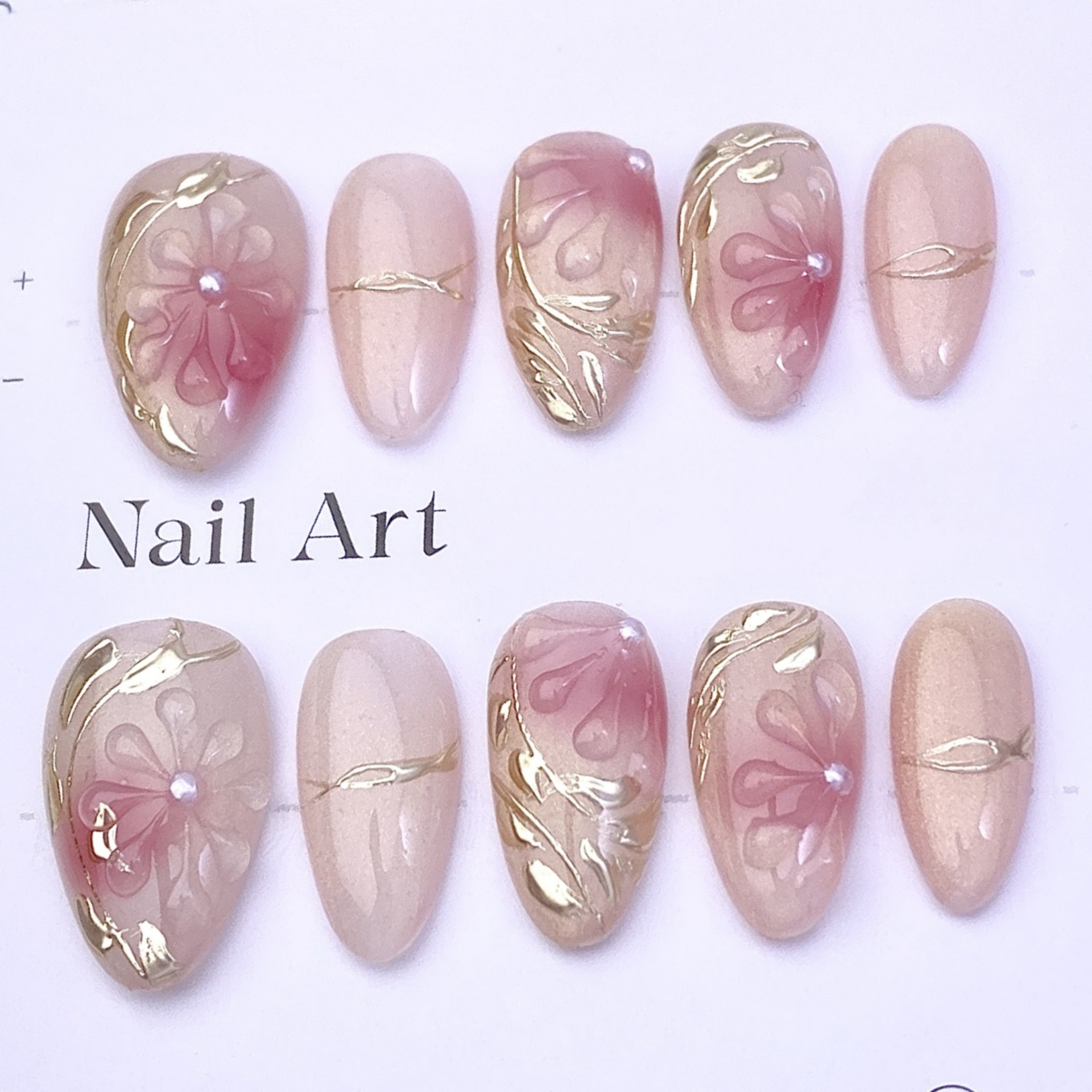 10 stuks korte amandel handgem - Nail Art Full Design recensie en prijs