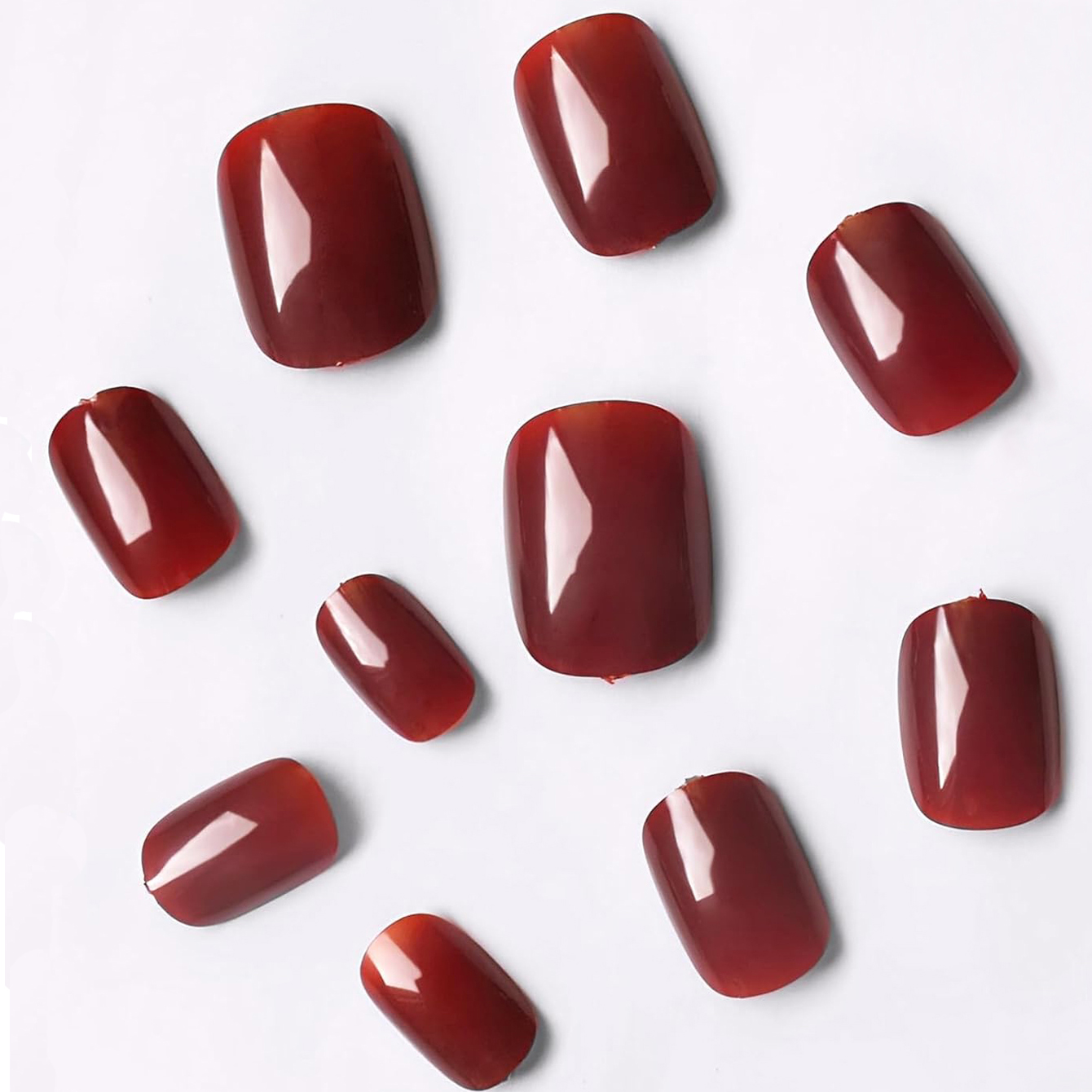 24 stuks effen kleur wijnrood  - Nail Art Red Wine recensie en prijs