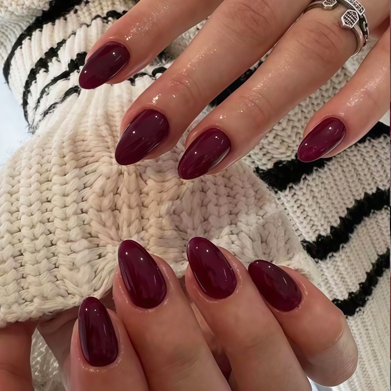 2026 Nieuwe 24 stuks effen wij - Nail Art Red Wine recensie en prijs