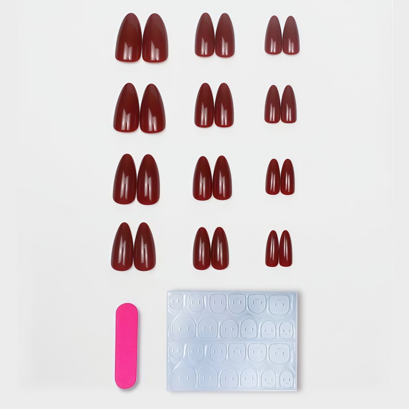 2026 Nieuwe 24 stuks effen wij - Nail Art Red Wine recensie en prijs