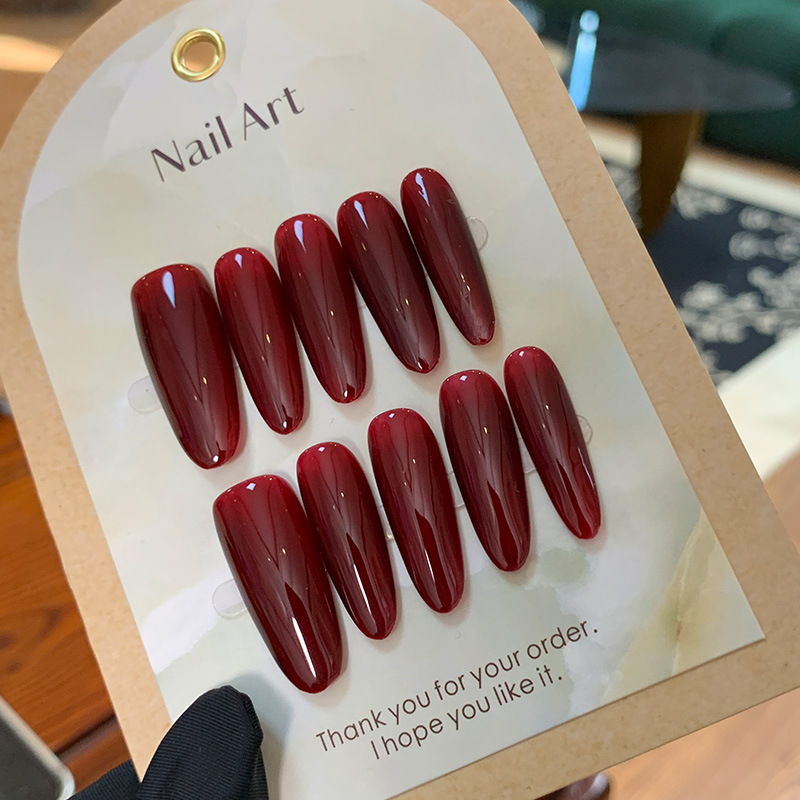 10 stuks wijnrode lange ovale  - Nail Art Red Wine recensie en prijs