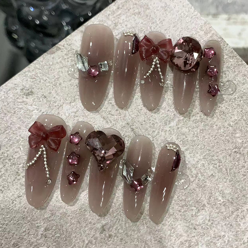 10 stuks wijnrode lange ovale  - Nail Art Red Wine recensie en prijs