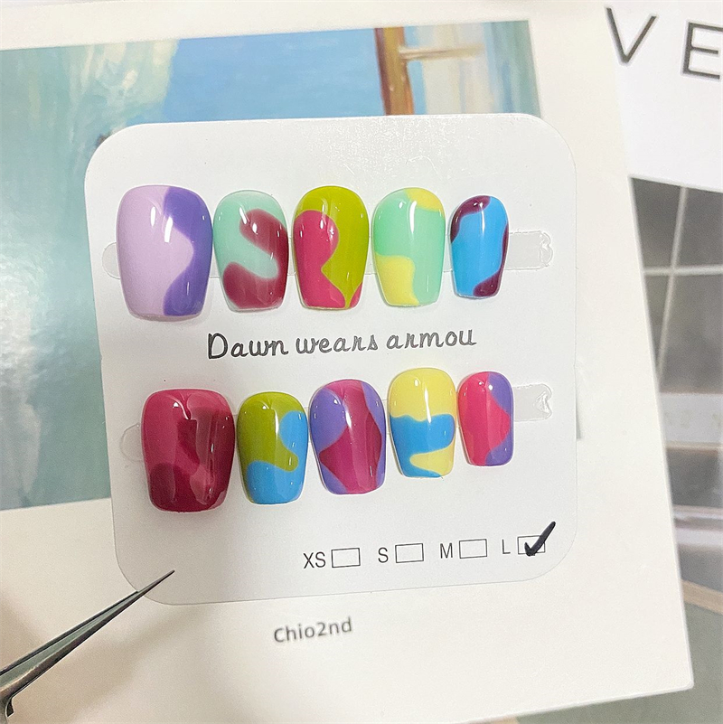 Handgemaakte korte druk op nag - Nail Art Lotso recensie en prijs