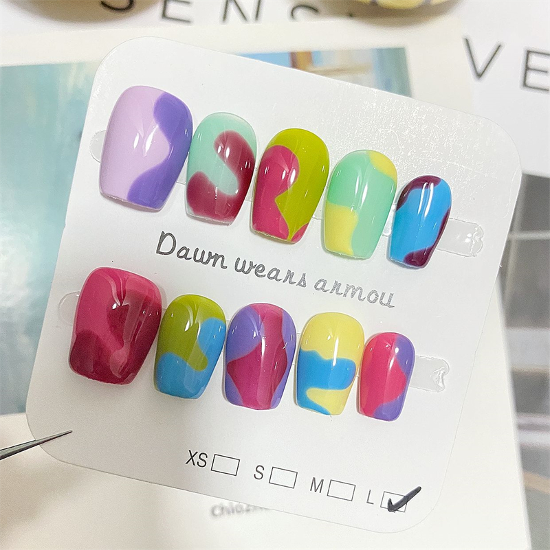 Handgemaakte korte druk op nag - Nail Art Lotso recensie en prijs