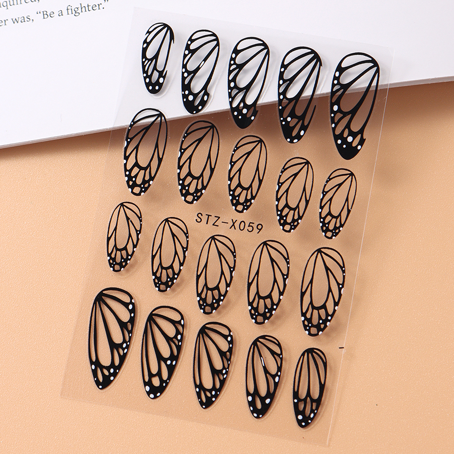 Prachtige zwarte vlindervleuge - Nail Art Full Design recensie en prijs