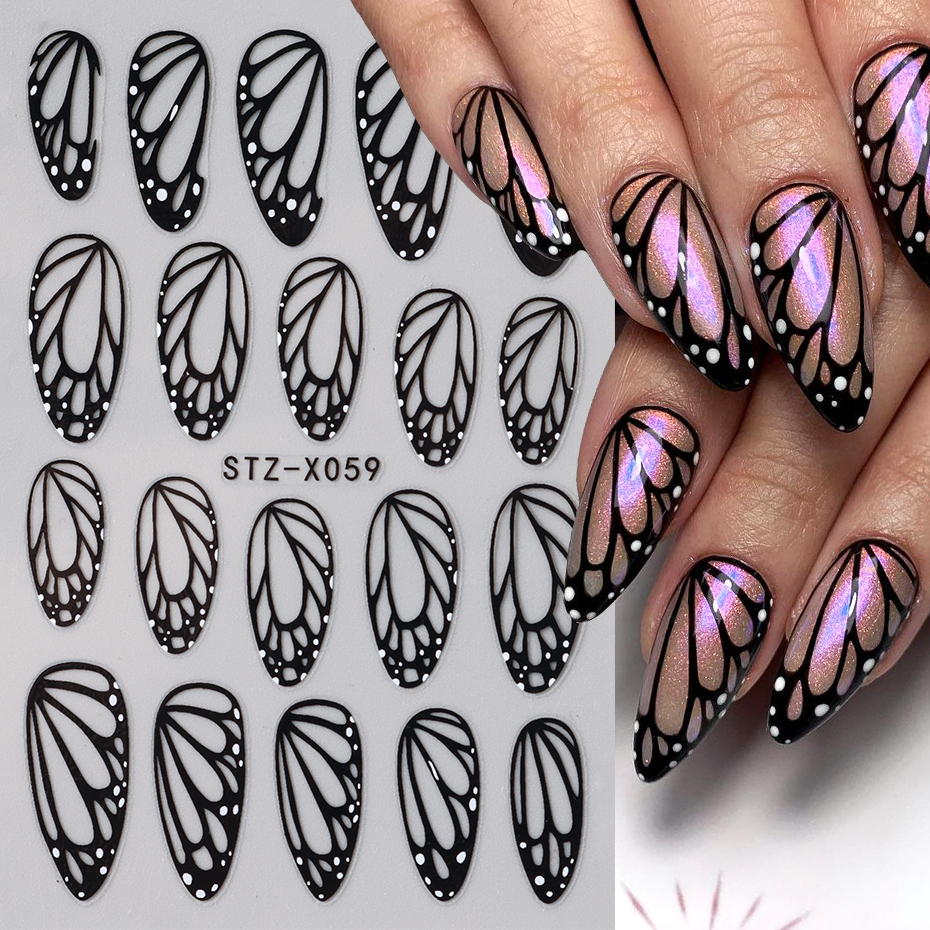 Prachtige zwarte vlindervleuge - Nail Art Full Design recensie en prijs