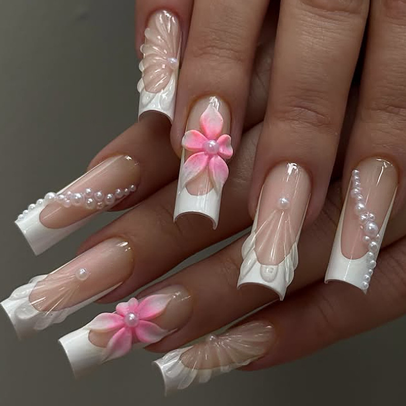 24 stuks lange vierkante bloem - Nail Art Full Design recensie en prijs