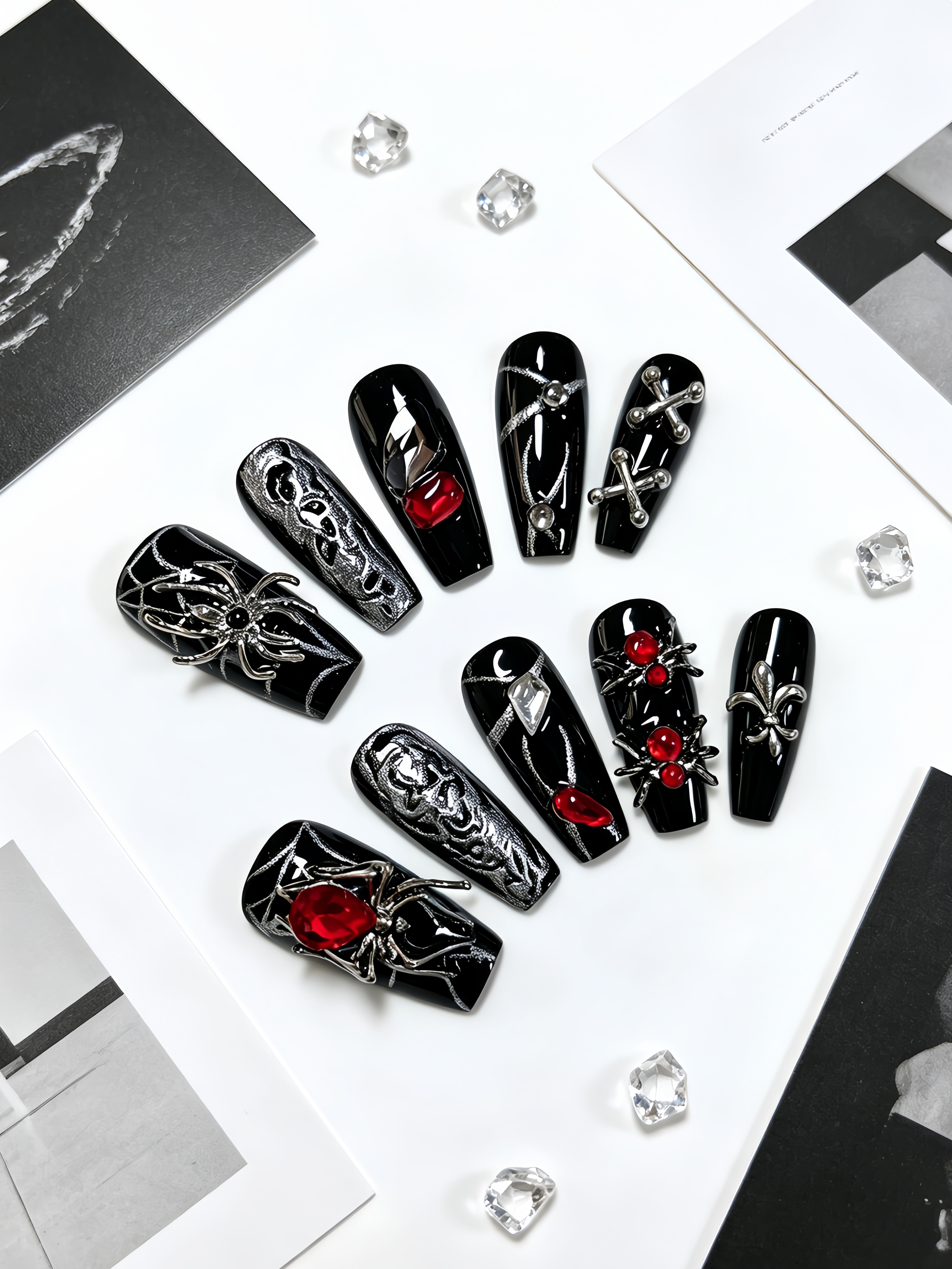 10 stuks middellange trapezium - Nail Art Red Wine recensie en prijs