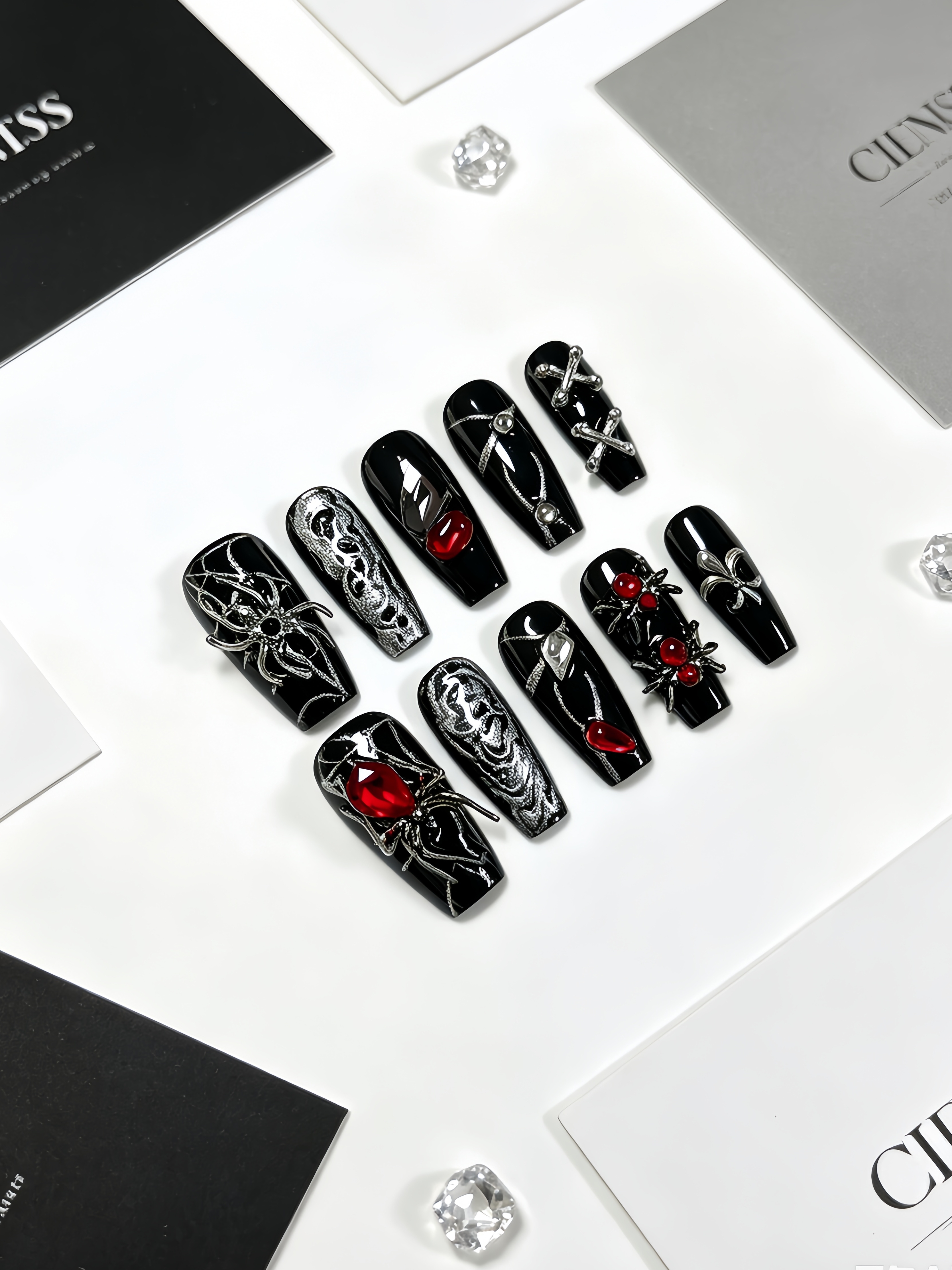 10 stuks middellange trapezium - Nail Art Red Wine recensie en prijs