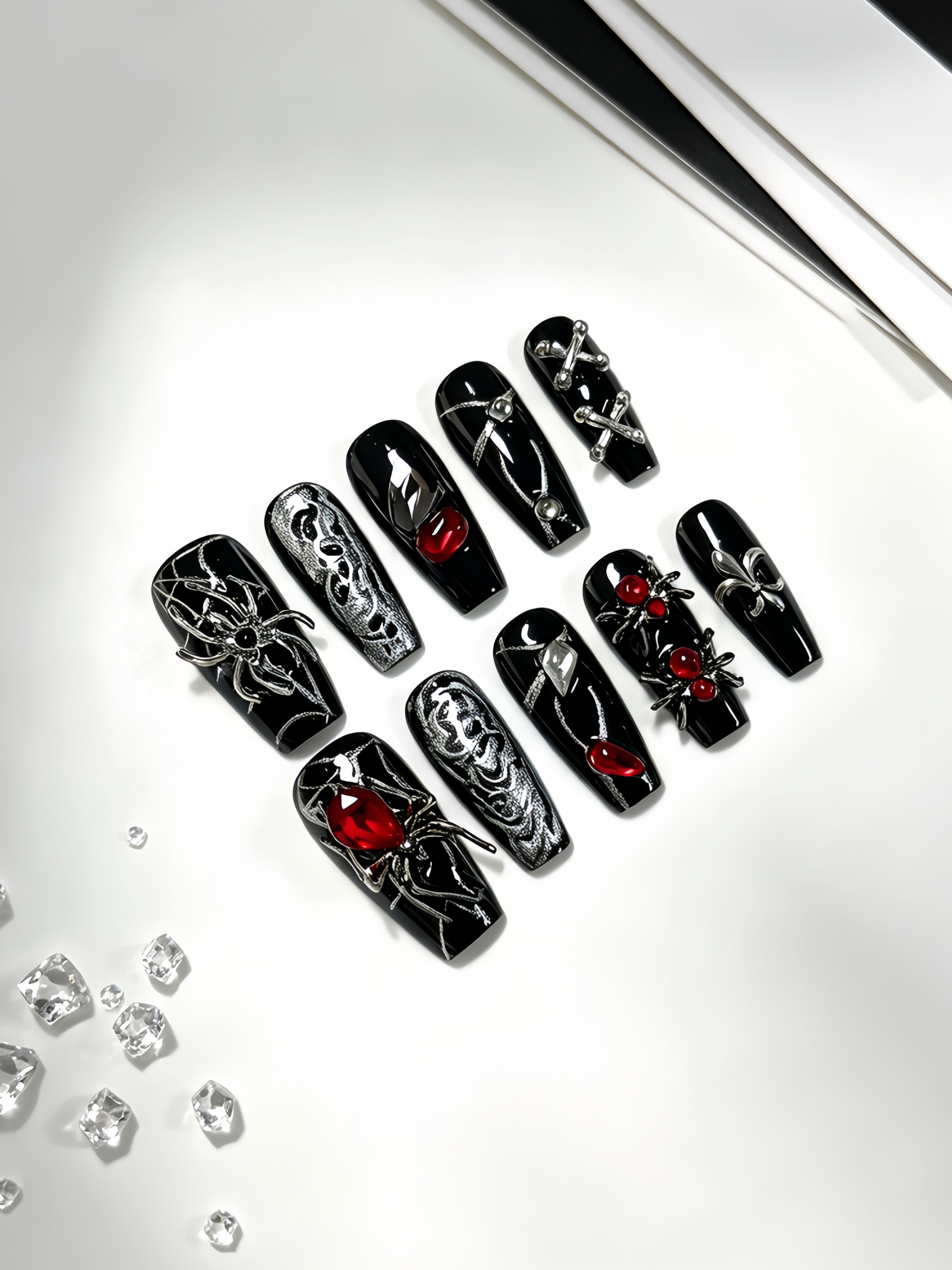 10 stuks middellange trapezium - Nail Art Red Wine recensie en prijs