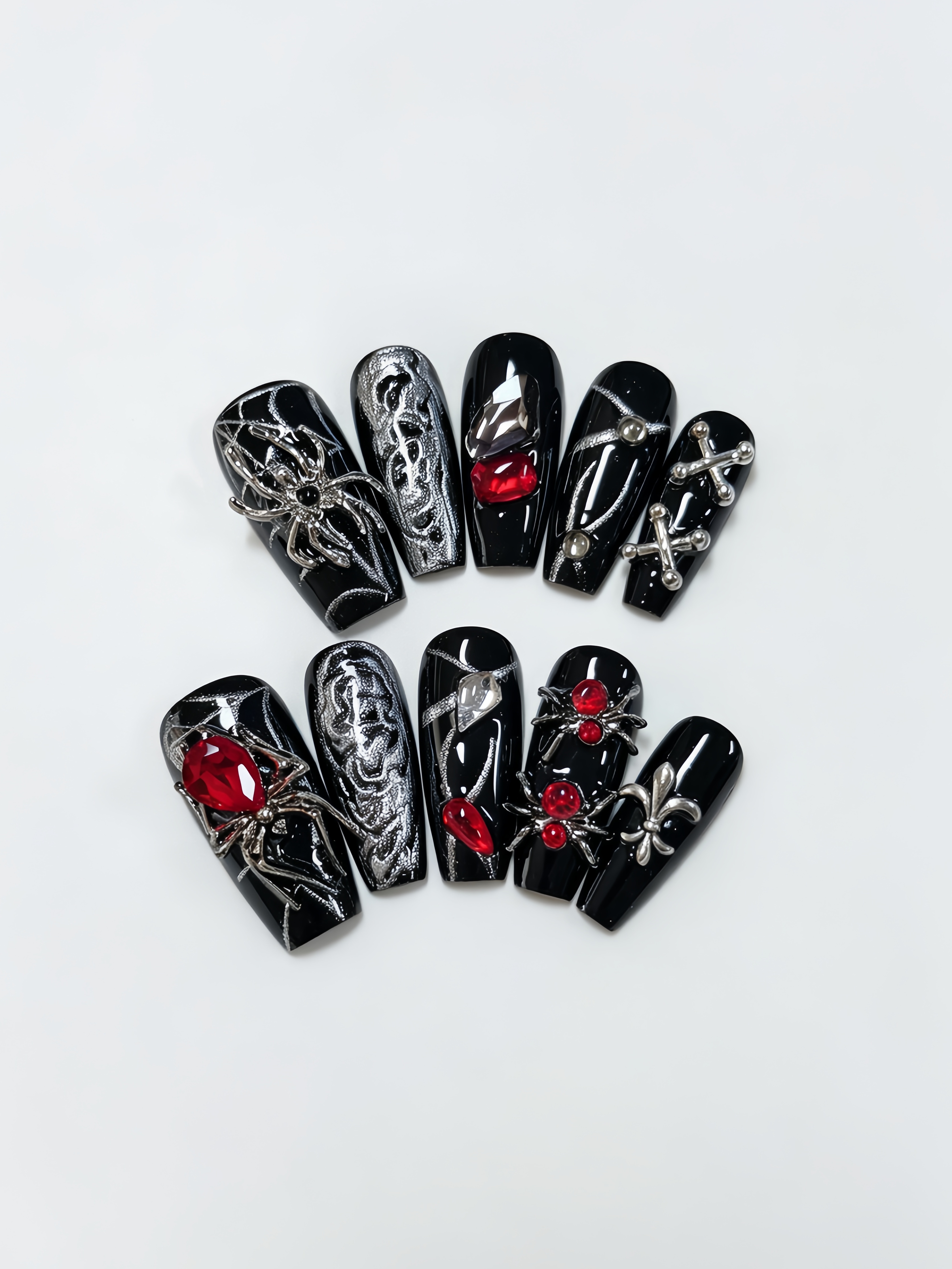 10 stuks middellange trapezium - Nail Art Red Wine recensie en prijs