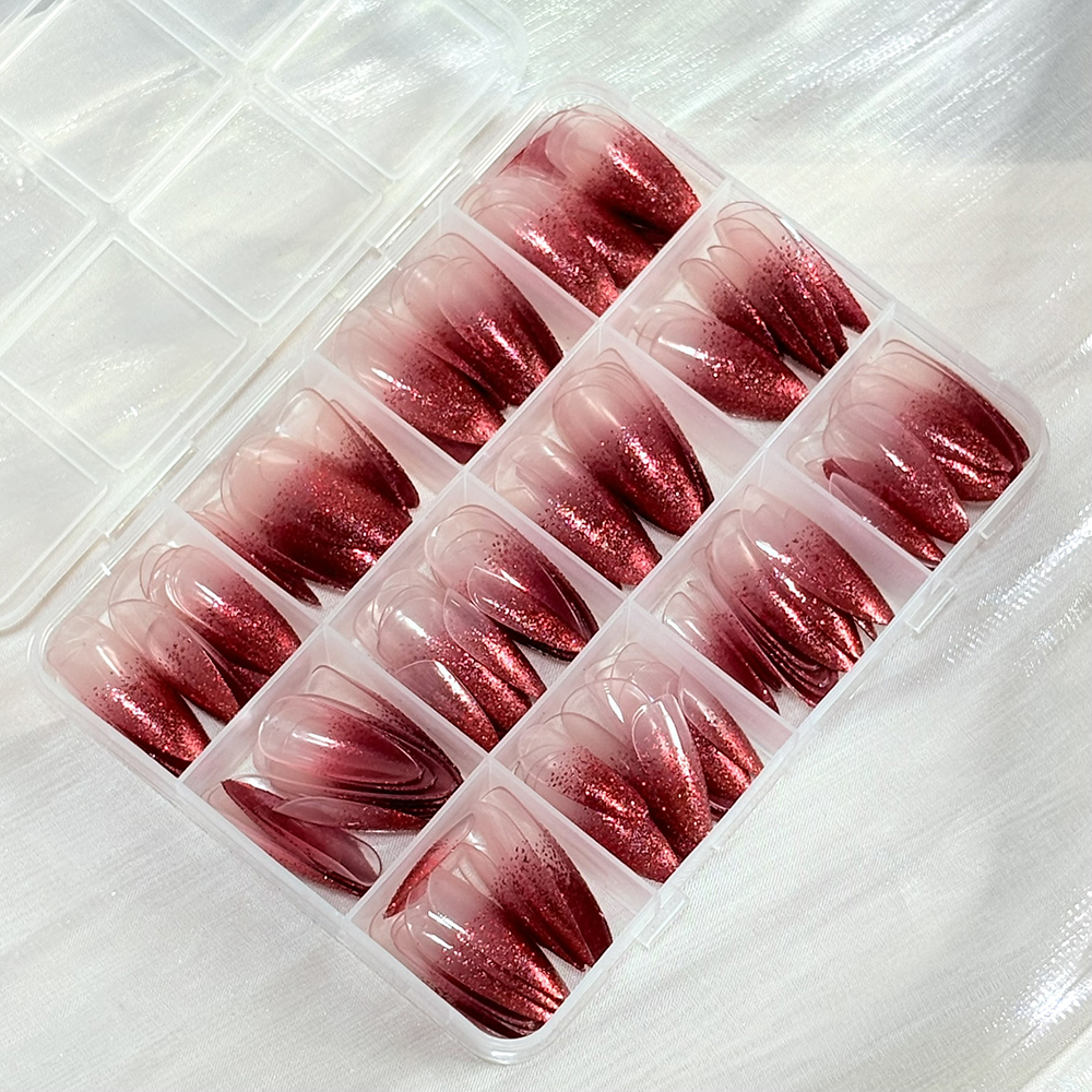 144 stks Rode Gradiënt Glitter - Nail Art Red Wine recensie en prijs