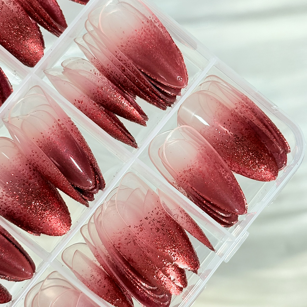 144 stks Rode Gradiënt Glitter - Nail Art Red Wine recensie en prijs