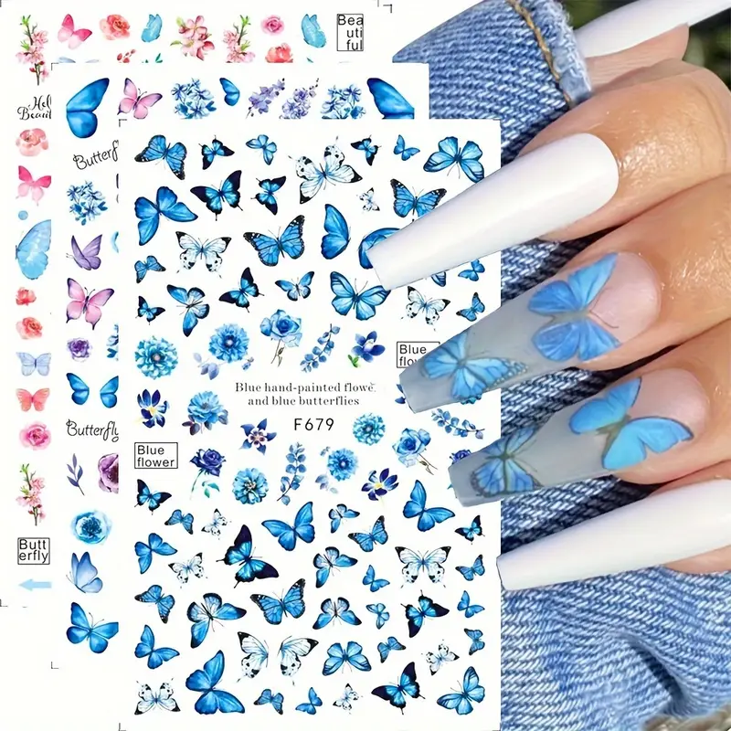 6 stuks lente vlinder ontwerp  - Nail Art Full Design recensie en prijs