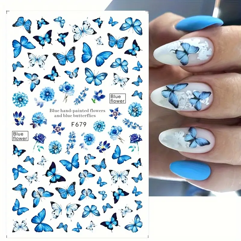 6 stuks lente vlinder ontwerp  - Nail Art Full Design recensie en prijs